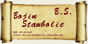 Bojin Stambolić vizit kartica